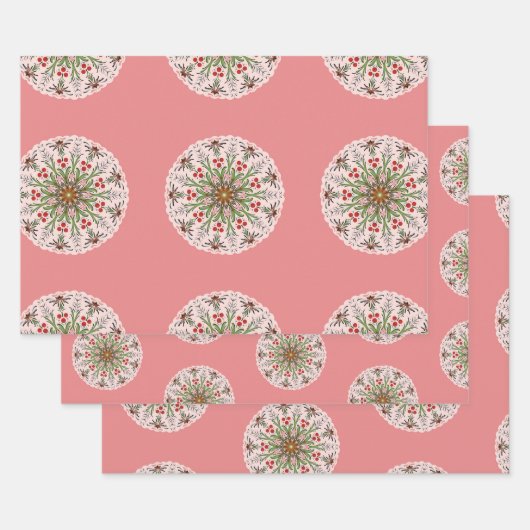 Holiday holly inpakpapier vel (Set)