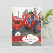 Holiday Holly Jolly Ribbon Card Feestdagenkaart (Staand voorkant)