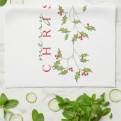Holiday Holly Kitchen Towel Theedoek (Gevouwen)