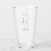 Holiday Holly Monogram G gepersonaliseerd bier Glas (Achterkant)