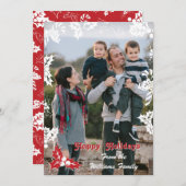 Holiday Holly | Platte fotokaart voor feestdagen Feestdagenkaart (Voorkant / Achterkant)