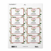 Holiday holly tak modern typografieproduct etiket (Full Sheet)