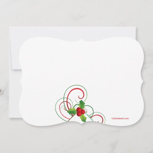 Holiday Holly Uitnodiging (Achterkant)