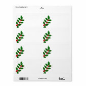 Holiday Holly Verzendlabels Etiket (Full Sheet)