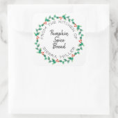 Holiday Holly Wreath Kitchen Traitements Étiquette (Sac)