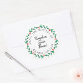 Holiday Holly Wreath Kitchen Traitements Étiquette (Enveloppe)