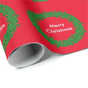 Holiday Holly Wreatping Paper Cadeaupapier