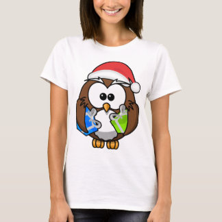 Holiday Hoodie Kerstmis T Shirten owl-santa T-shirt