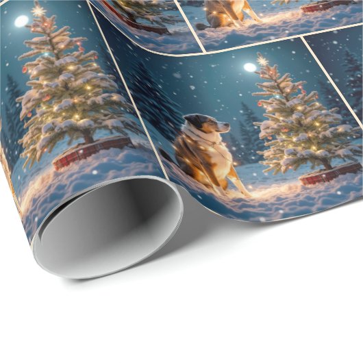 Holiday Hound Tangle in Light String Cadeaupapier (Rol Hoek)
