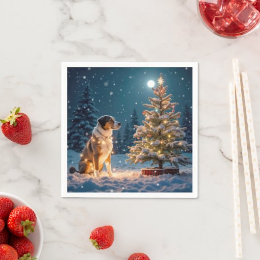 Holiday Hound Tangle in Light String Servet (Insitu)
