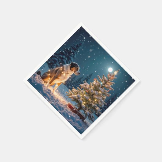 Holiday Hound Tangle in Light String Servet (Hoek)