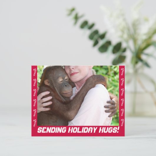 Holiday Hugs briefkaart (Staand voorkant)