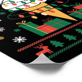 Holiday Ice Cream Cone Wrapped In Lights And Santa Poster (Hoek)