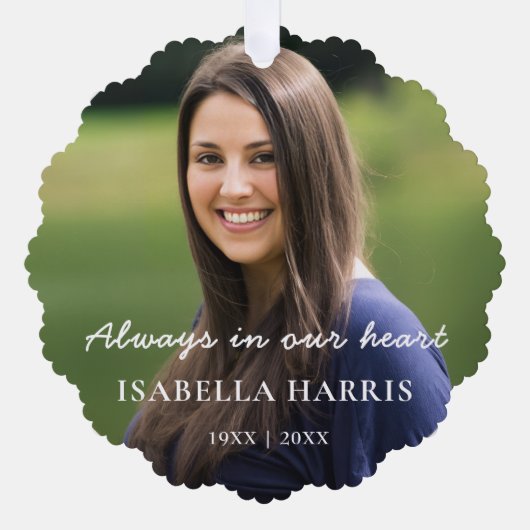 Holiday “In Loving Memory” Photo Tribute Card Ornament Kaart (Voorkant)