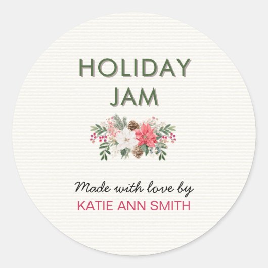 Holiday Jam Label | Christmas Canning Sticker (Voorkant)