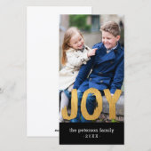 Holiday Joy Carte photo de vacances (Devant / Derrière)