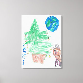 Holiday Joy: een kindervisie op kerstmagie Canvas Afdruk