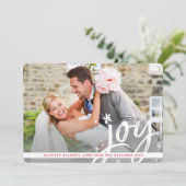 HOLIDAY JOY modern bekleedfotoscript dat het schri Feestdagenkaart (Staand voorkant)