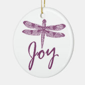 Holiday Joy Paarse Dragonfly Keramisch Ornament (Links)