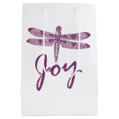Holiday Joy Paarse Dragonfly Medium Cadeauzakje (Achterkant)