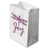 Holiday Joy Paarse Dragonfly Medium Cadeauzakje (Achterkant Gekanteld)