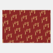 Holiday Joy Script | Faux Gold Foil in meerdere kl Inpakpapier Vel (Voorkant)