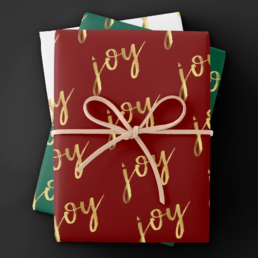Holiday Joy Script | Faux Gold Foil in meerdere kl Inpakpapier Vel
