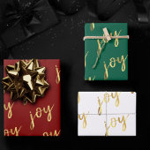 Holiday Joy Script | Faux Gold Foil in meerdere kl Inpakpapier Vel