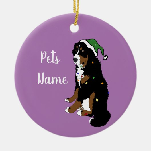 Holiday Kerstmis Bernese Mountain Dog Keramisch Ornament (Voorkant)