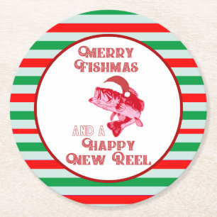 Holiday Kerstmis Funny Vist Fishmas Onderzetters