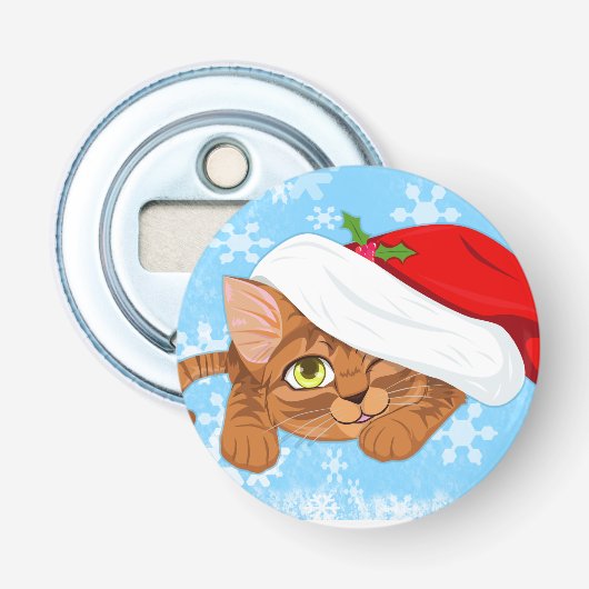 Holiday Kitten Button Flesopener (Voorkant)