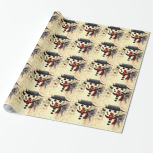 Holiday Laat het Schattig Snowman sneeuwen Cadeaupapier