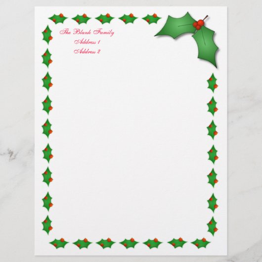 Holiday Letterhead Briefhoofd Ontwerp (Voorkant)