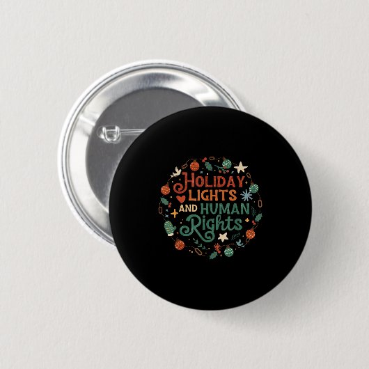 Holiday Lights And Human Rights  Ronde Button 5,7 Cm (Voorkant /achterkant)