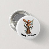 Holiday Lights Moose Ronde Button 3,2 Cm (Voorkant /achterkant)