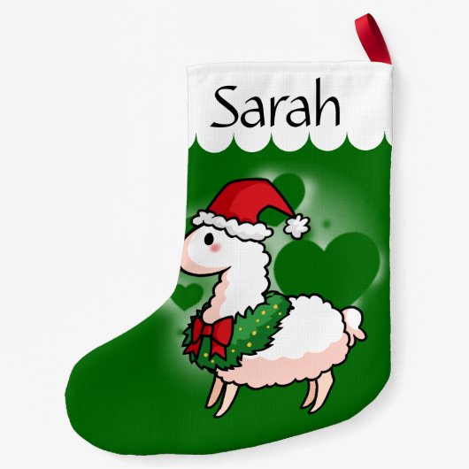 Holiday Llama Elf Kleine Kerstsok (Achterkant)