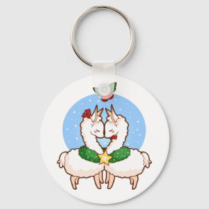 Holiday Love Llamas Sleutelhanger