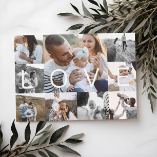 Holiday Love   Moderne minimale meervoudige raster Feestdagenkaart