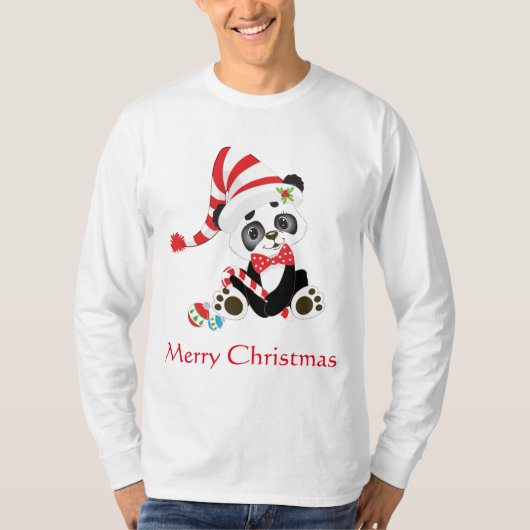 Holiday Merry Kerstpanda T-shirt (Voorkant)