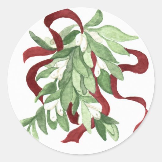 Holiday Mistletoe Envelope Seal Ronde Sticker (Voorkant)
