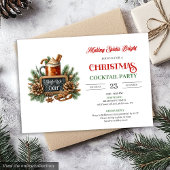 Holiday modern Christmas cocktail party invitation