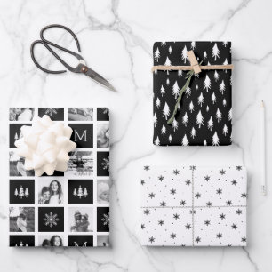 Holiday Monogram Foto Collage Inpakpapier Vel