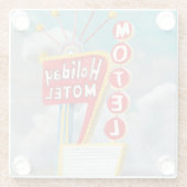 Holiday Motel Sign Glazen Onderzetter (Achterkant)