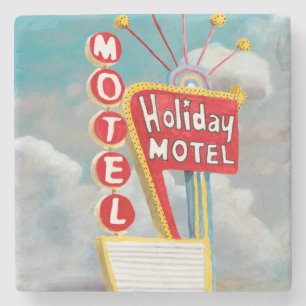 Holiday Motel Sign Stenen Onderzetter