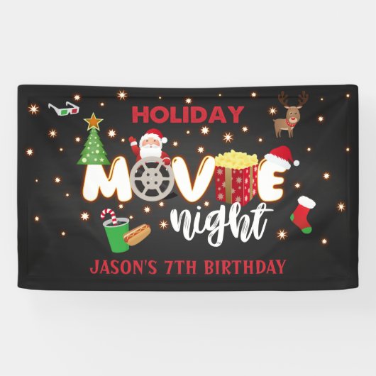 Holiday Movie Night Banner (Horizontaal)
