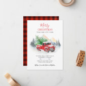 Holiday Moving Red Truck Faire-part nouvelle adres (Devant/Arrière en situation)