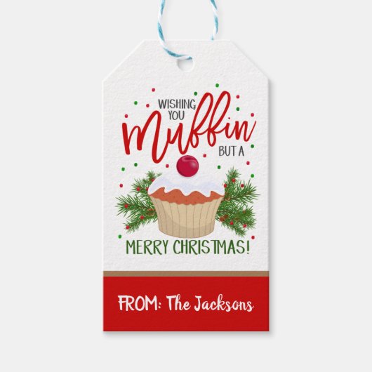 Holiday Muffin Gift Label Cadeaulabel (Voorkant)