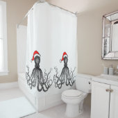 Holiday Nautical Steampunk Octopus Kraken Douchegordijn (In situ)