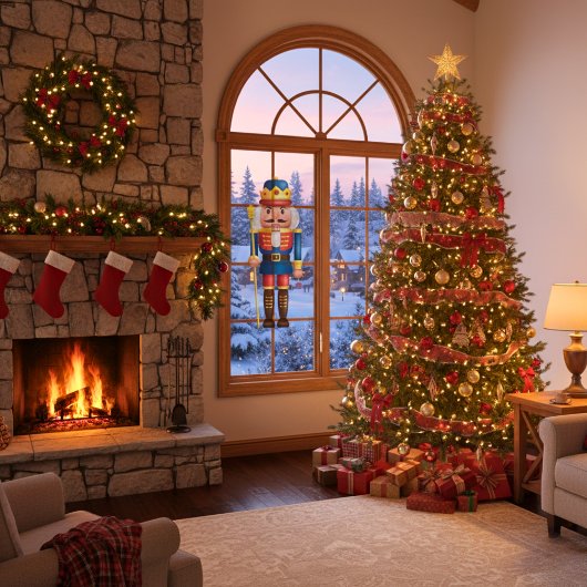 Holiday Nutkraker Raamsticker