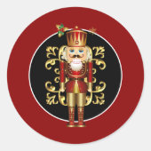Holiday Nutkraker Ronde Sticker (Voorkant)
